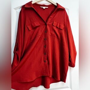 EUC Good Days Only Button-up Shirt, Burnt Orange, 2X